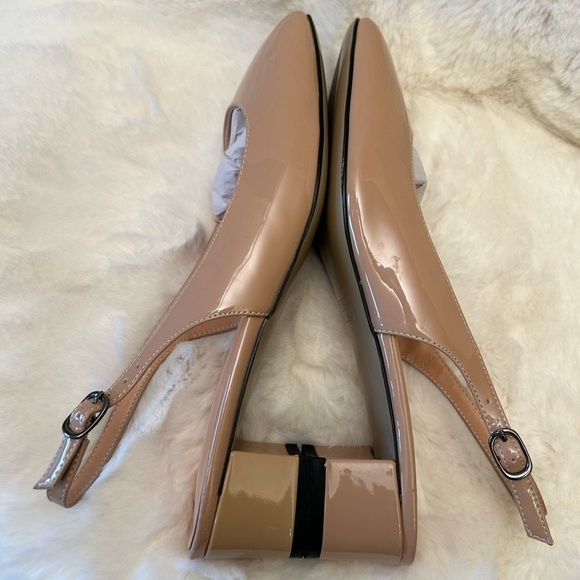 Wayderns Slingback Nude Heels with square toe and Block Heel NWOB Sz-9.    N - Picture 8 of 9